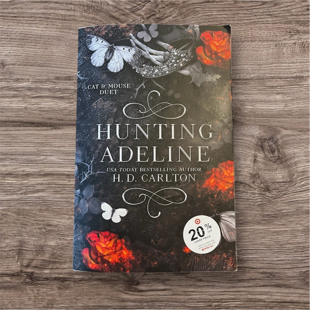 'Hunting Adeline' Book with Black and Red Cover